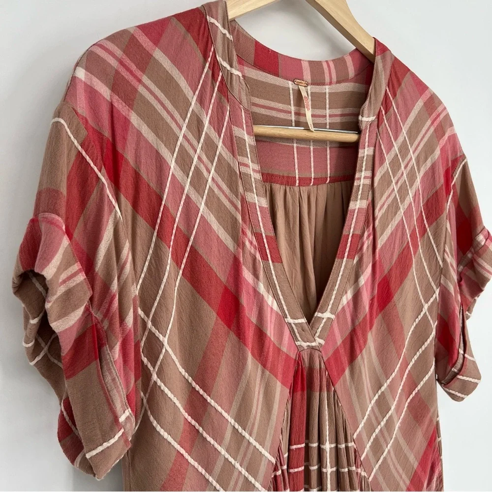Free‎ People Agnes Plaid Mini in Ballet Combo